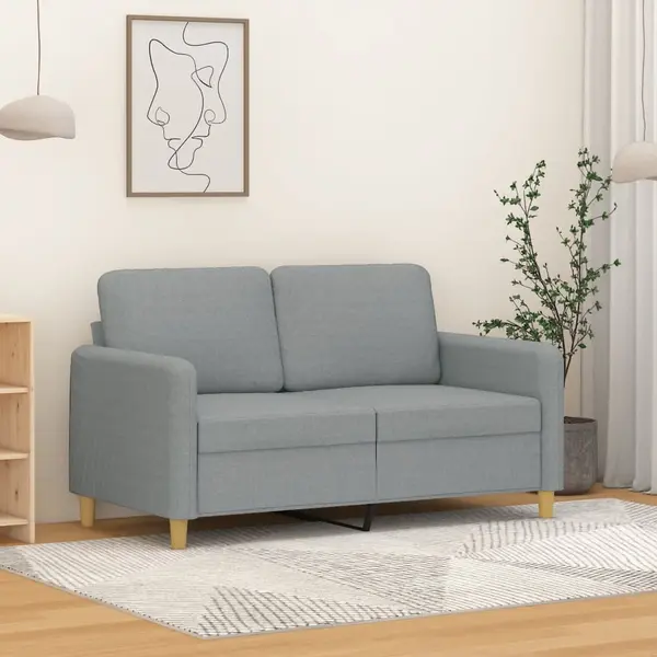 Gossi canapea cu 2 locuri, gri deschis, 120 cm, material textil