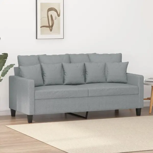 Gossi canapea cu 2 locuri, gri deschis, 140 cm, material textil