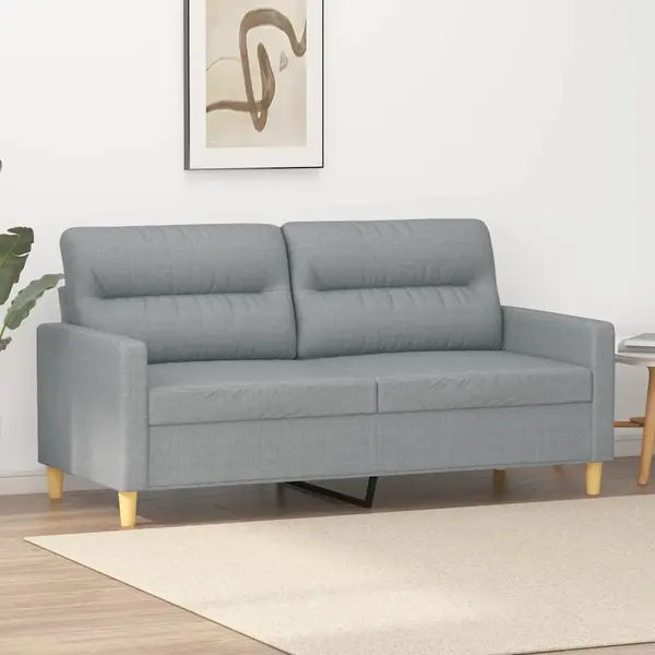 Gossi canapea cu 2 locuri, gri deschis, 140 cm, material textil