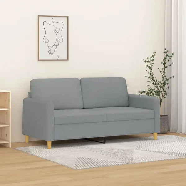 Gossi canapea cu 2 locuri, gri deschis, 140 cm, material textil
