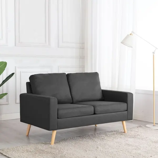 Gossi canapea cu 2 locuri, gri inchis, material textil