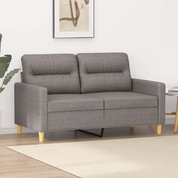Gossi canapea cu 2 locuri, gri taupe, 120 cm, material textil
