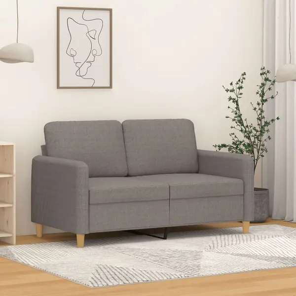 Gossi canapea cu 2 locuri, gri taupe, 120 cm, material textil