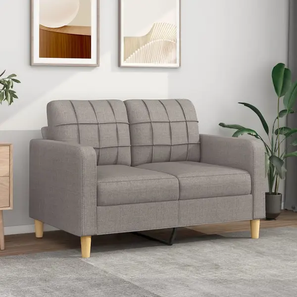 Gossi canapea cu 2 locuri, gri taupe, 120 cm, material textil