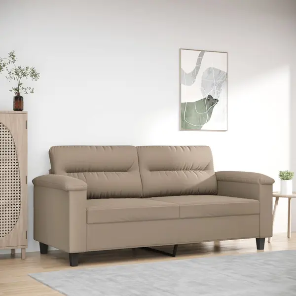 Gossi canapea cu 2 locuri, gri taupe, 140 cm, tesatura microfibra
