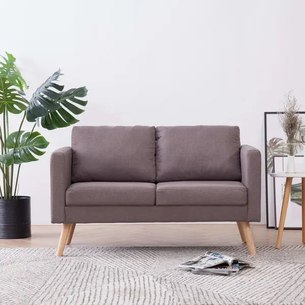 Gossi canapea cu 2 locuri, gri taupe, material textil