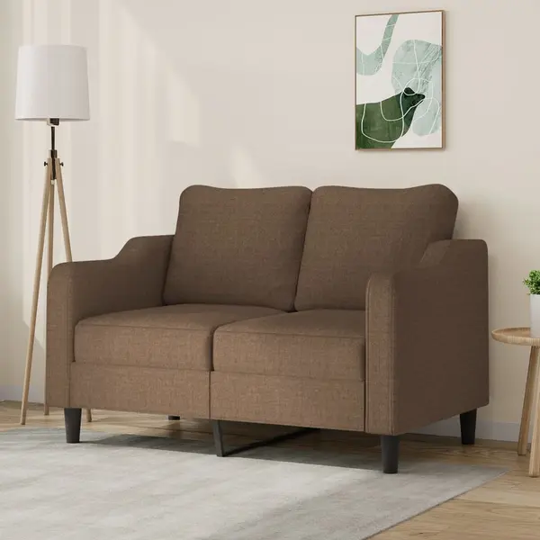 Gossi canapea cu 2 locuri, maro, 120 cm, material textil