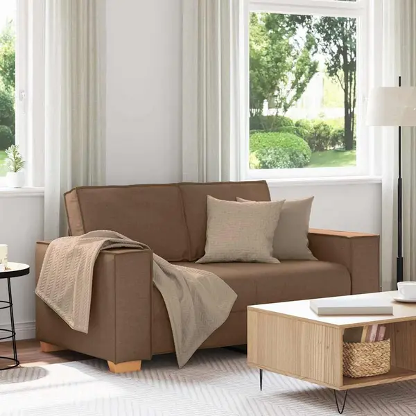 Gossi canapea cu 2 locuri, maro, 120 cm, material textil