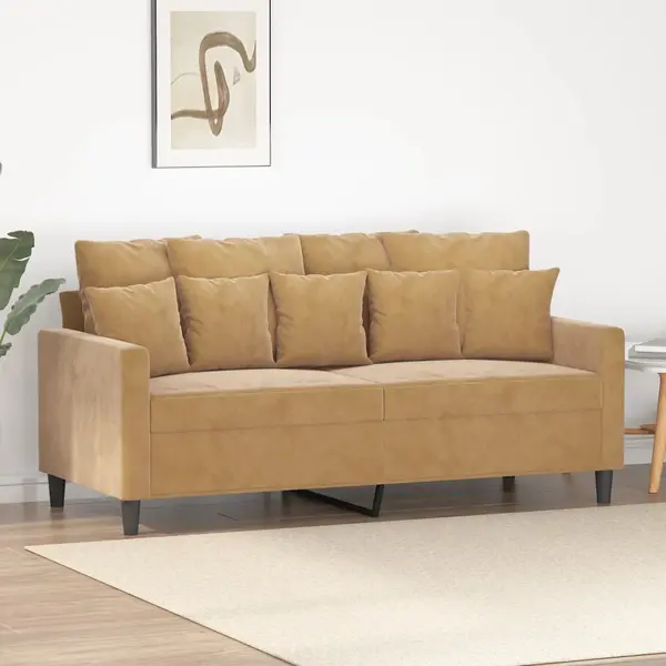 Gossi canapea cu 2 locuri, maro, 140 cm, catifea