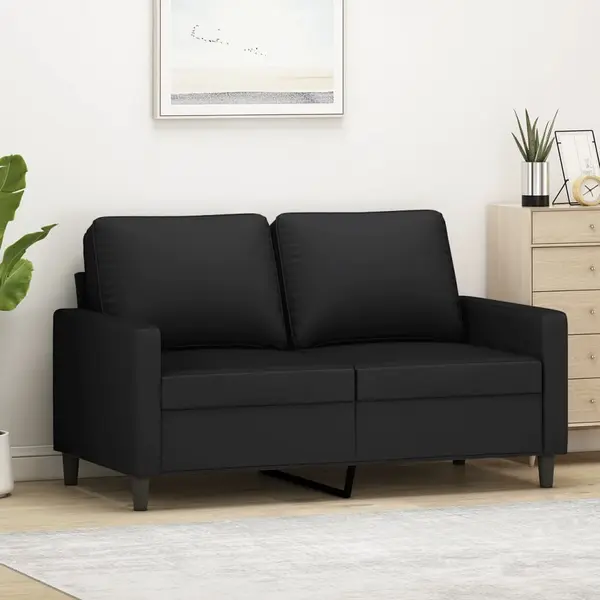 Gossi canapea cu 2 locuri, negru, 120 cm, catifea
