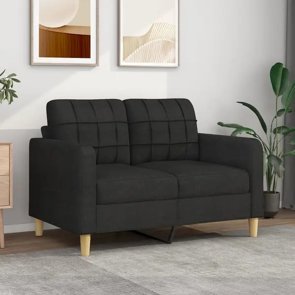 Gossi canapea cu 2 locuri, negru, 120 cm, material textil
