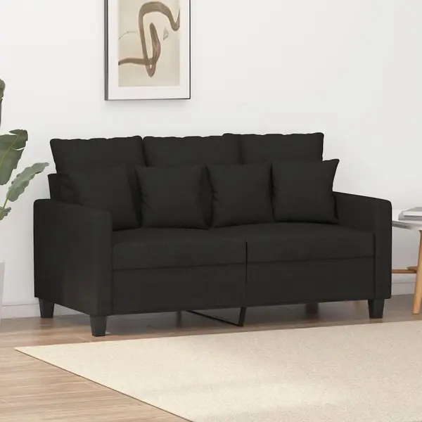 Gossi canapea cu 2 locuri, negru, 120 cm, material textil