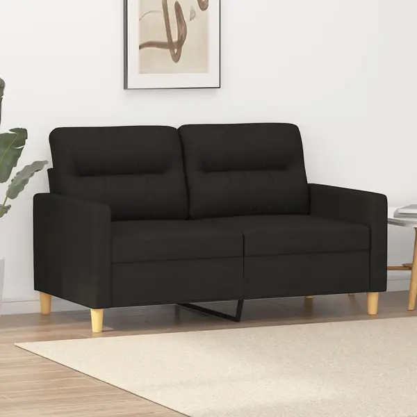 Gossi canapea cu 2 locuri, negru, 120 cm, material textil
