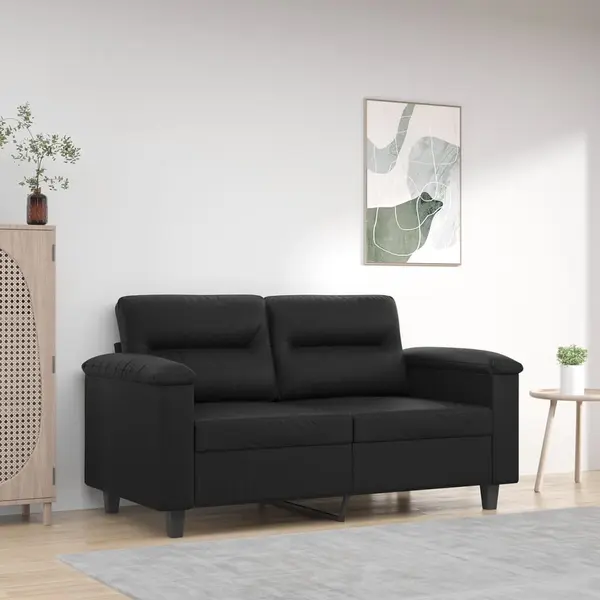 Gossi canapea cu 2 locuri, negru, 120 cm, piele ecologica