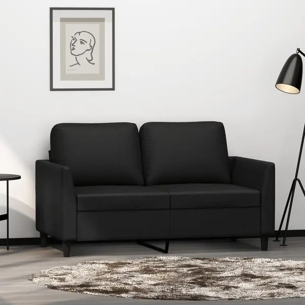 Gossi canapea cu 2 locuri, negru, 120 cm, piele ecologica