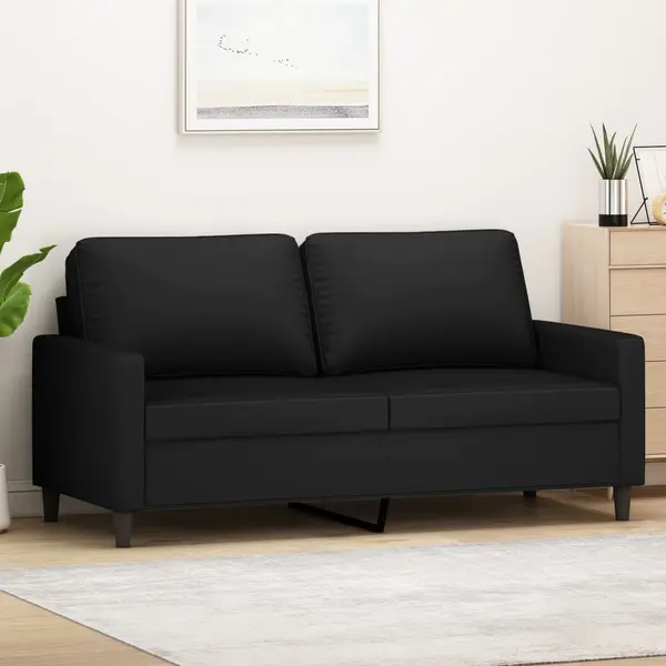 Gossi canapea cu 2 locuri, negru, 140 cm, catifea