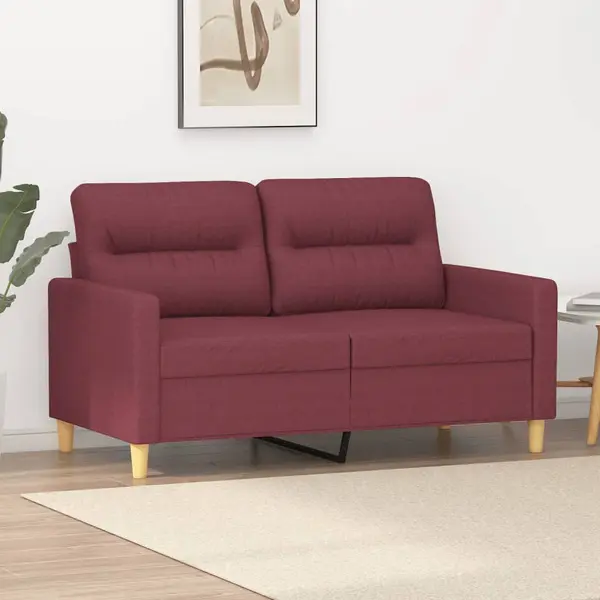 Gossi canapea cu 2 locuri, rosu vin, 120 cm, material textil