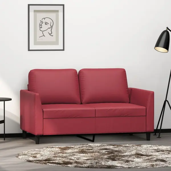 Gossi canapea cu 2 locuri, rosu vin, 120 cm, material textil