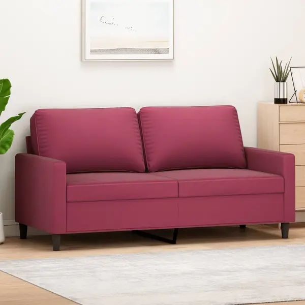 Gossi canapea cu 2 locuri, rosu vin, 140 cm, catifea