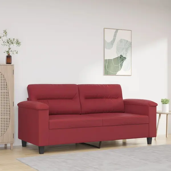 Gossi canapea cu 2 locuri, rosu vin, 140 cm, piele ecologica
