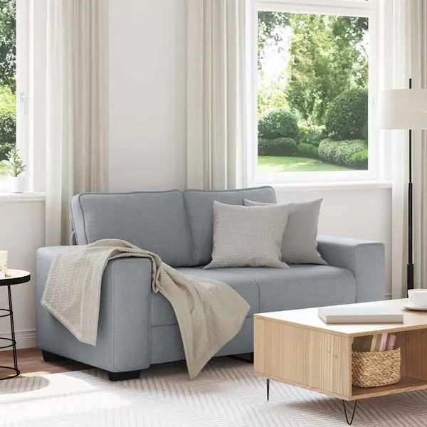 Gossi canapea cu 2 locuri, tesatura gri deschis, 120 cm