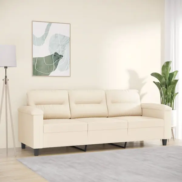 Gossi canapea cu 3 locuri, bej, 180 cm, tesatura microfibra