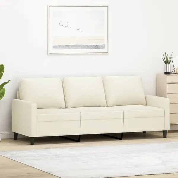 Gossi canapea cu 3 locuri, crem, 180 cm, catifea