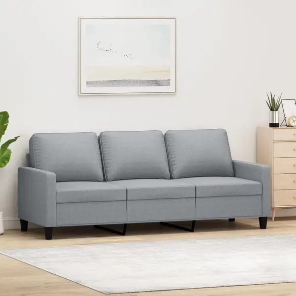 Gossi canapea cu 3 locuri, gri deschis, material 180cm textil