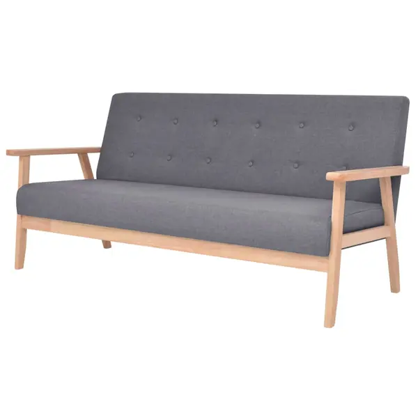 Gossi canapea cu 3 locuri, gri inchis, material textil