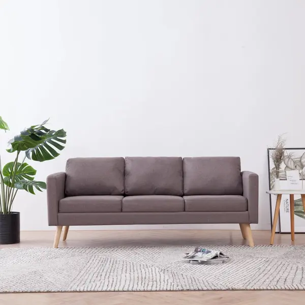 Gossi canapea cu 3 locuri, gri taupe, material textil