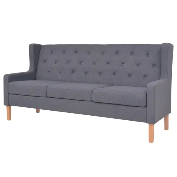 Gossi canapea cu 3 locuri, material textil, gri