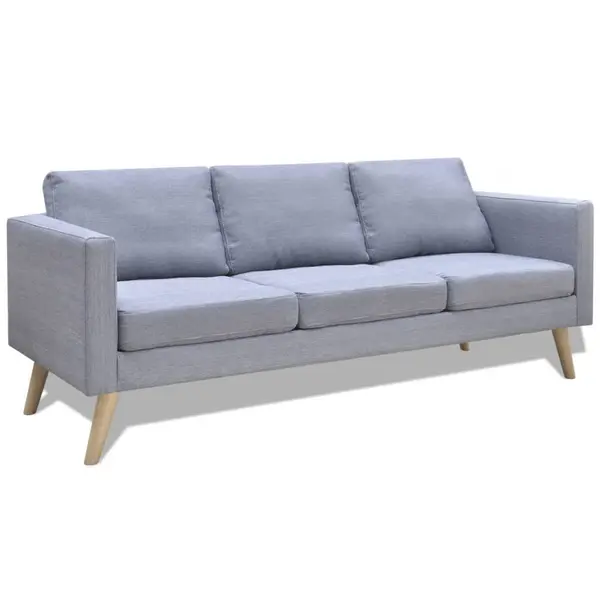Gossi canapea cu 3 locuri, material textil, gri deschis