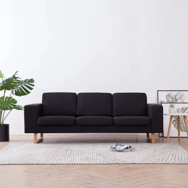 Gossi canapea cu 3 locuri, negru, material textil