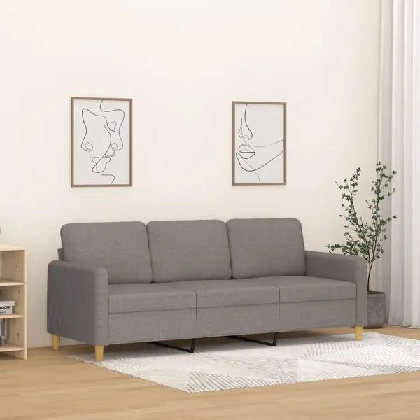 Gossi canapea cu 3 locuri, taupe, 180 cm, material textil