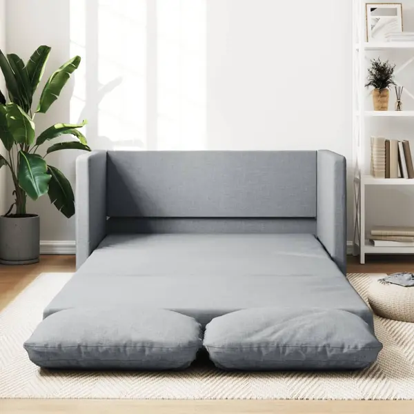 Gossi canapea extensibila 2 in 1, gri deschis, 112x174x55 cm, textil