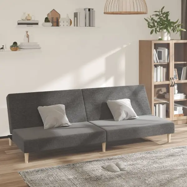 Gossi canapea extensibila cu 2 locuri, gri deschis, tesatura