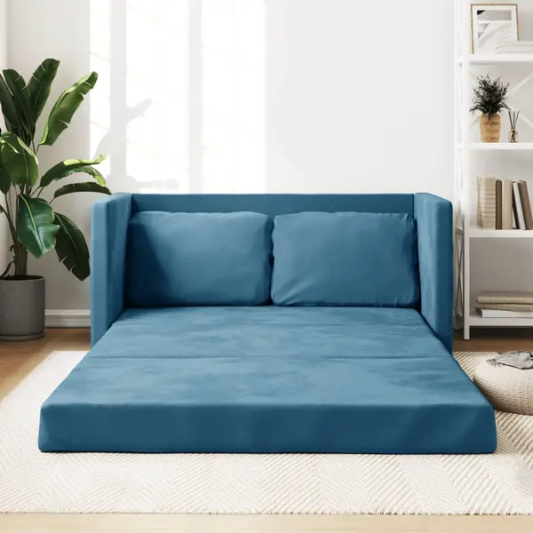 Gossi canapea extensibila de podea 2 in 1, albastru, 122x204x55 cm