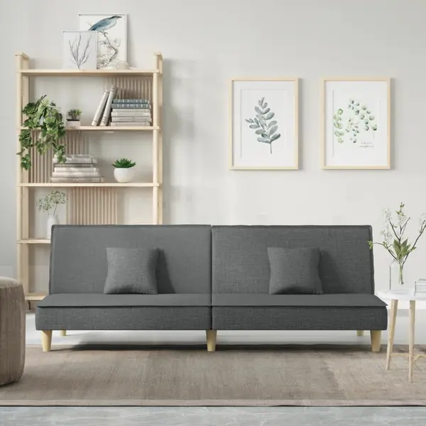 Gossi canapea extensibila, gri inchis, material textil
