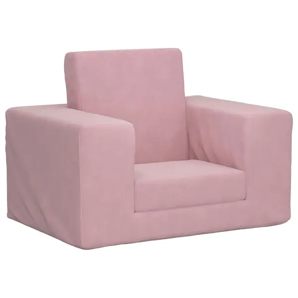 Gossi canapea extensibila pentru copii, roz, plus moale