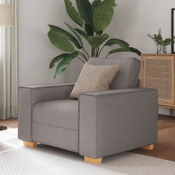 Gossi canapea fotoliu gri taupe 60 cm, material textil