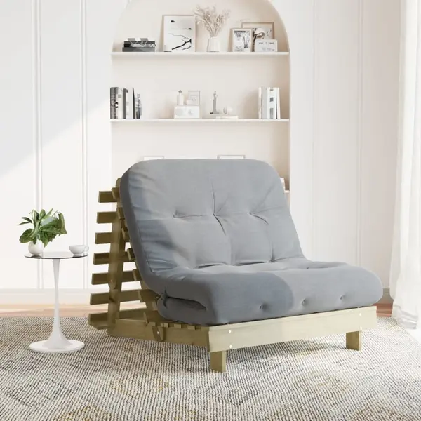 Gossi canapea futon cu saltea, 100x206x11 cm, lemn de pin tratat