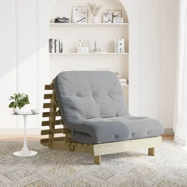 Gossi canapea futon cu saltea, 80x206x11 cm, lemn de pin tratat