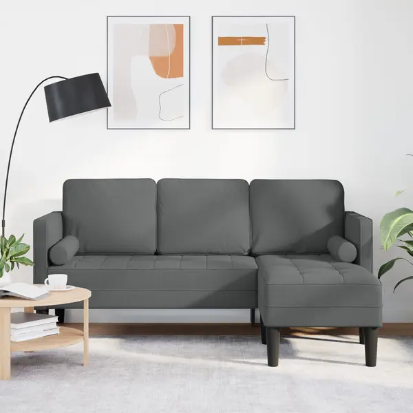 Gossi canapea l-shaped pentru 3 persoane gri inchis 160 cm fabricat