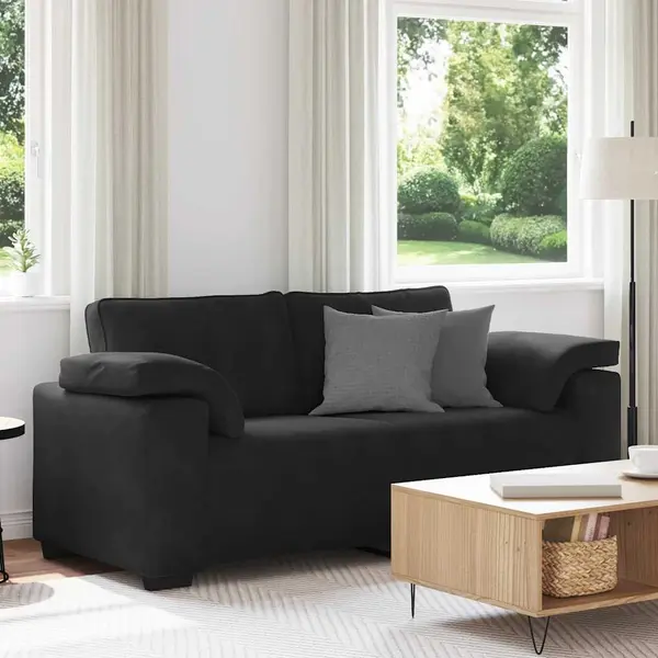 Gossi canapea loveseat neagra 140 cm catifea