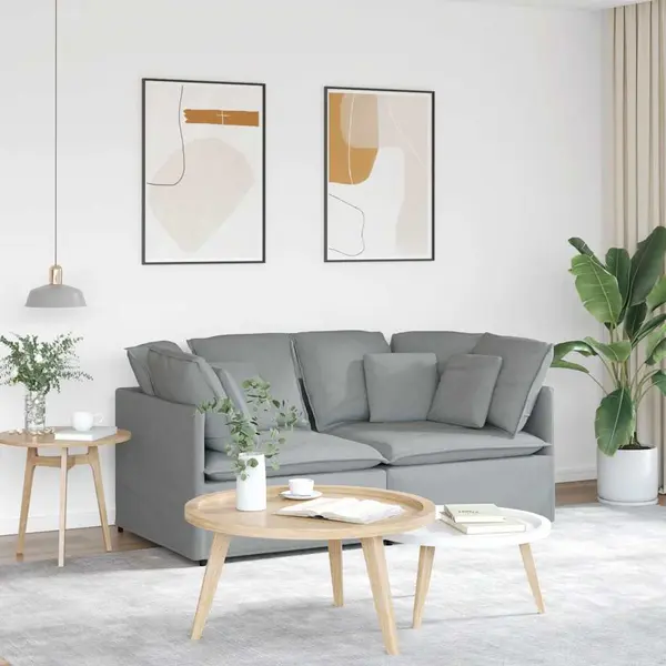 Gossi canapea modulara cu perne, gri deschis, textil