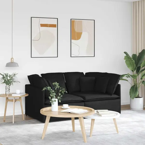 Gossi canapea modulara cu perne, negru, textil