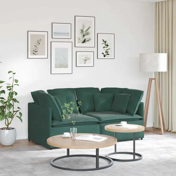 Gossi canapea modulara cu perne, verde inchis, catifea