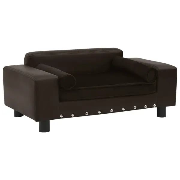 Gossi canapea pentru caini, maro, 81x43x31cm, plus & piele ecologica