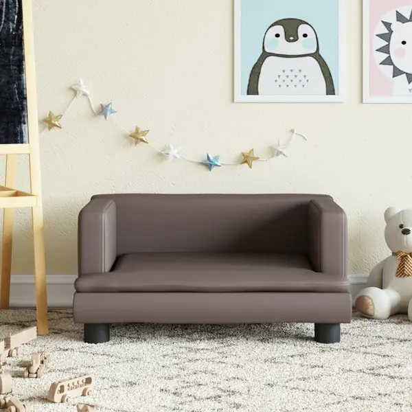 Gossi canapea pentru copii, maro, 60x40x30 cm, piele ecologica