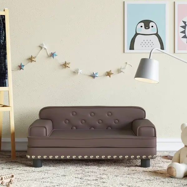 Gossi canapea pentru copii maro 70x45x30 cm piele artificiala
